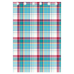 Blue And Red Madras Pattern Print Curtain
