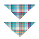 Blue And Red Madras Pattern Print Dog Bandana