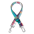 Blue And Red Madras Pattern Print Dog Seat Belt