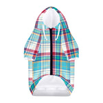 Blue And Red Madras Pattern Print Dog Zip Up Hoodie