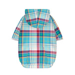 Blue And Red Madras Pattern Print Dog Zip Up Hoodie