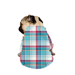 Blue And Red Madras Pattern Print Dog Zip Up Jacket