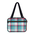 Blue And Red Madras Pattern Print Double Strap Bible Bag