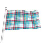 Blue And Red Madras Pattern Print Flag