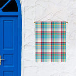 Blue And Red Madras Pattern Print Garden Flag