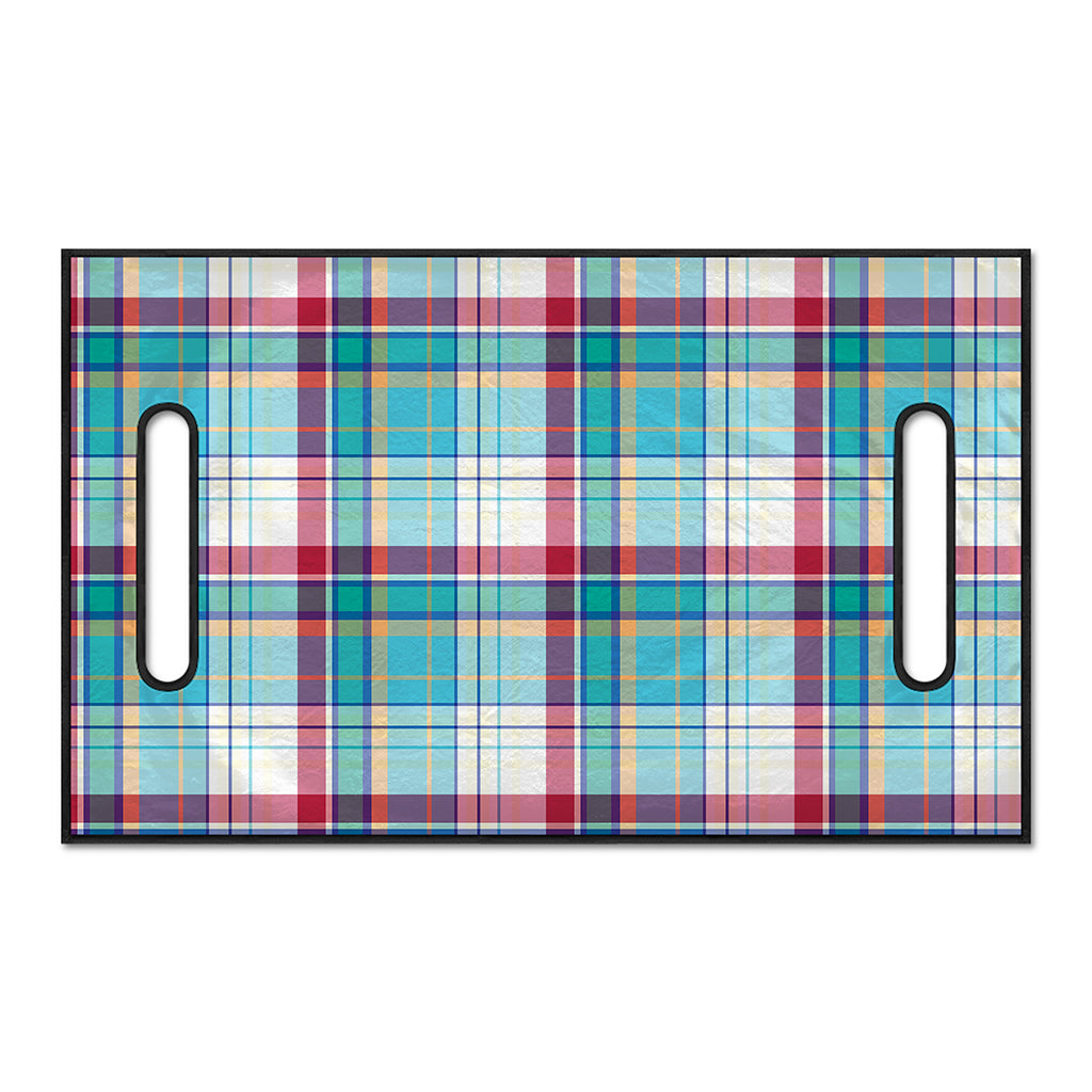 Blue And Red Madras Pattern Print Golf Cart Seat Cover