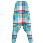 Blue And Red Madras Pattern Print Hammer Pants