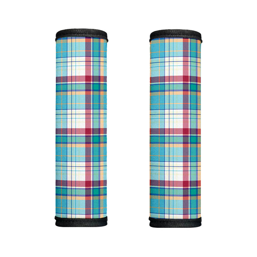 Blue And Red Madras Pattern Print Handle Covers