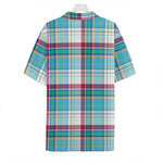 Blue And Red Madras Pattern Print Hawaiian Shirt