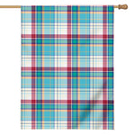 Blue And Red Madras Pattern Print House Flag