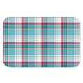 Blue And Red Madras Pattern Print Indoor Door Mat