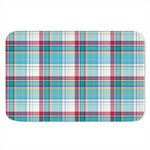 Blue And Red Madras Pattern Print Indoor Door Mat