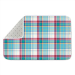 Blue And Red Madras Pattern Print Indoor Door Mat