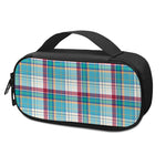 Blue And Red Madras Pattern Print Insulin Cooler Travel Case