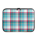 Blue And Red Madras Pattern Print Laptop Sleeve