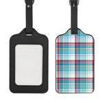 Blue And Red Madras Pattern Print Luggage Tag