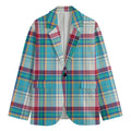 Blue And Red Madras Pattern Print Men's Blazer