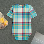Blue And Red Madras Pattern Print Men's Bodysuit