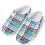 Blue And Red Madras Pattern Print Mesh Casual Shoes