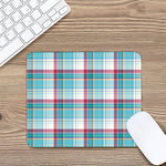 Blue And Red Madras Pattern Print Mouse Pad