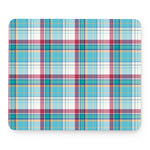 Blue And Red Madras Pattern Print Mouse Pad