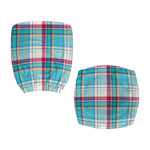 Blue And Red Madras Pattern Print Office Chair Cover