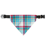 Blue And Red Madras Pattern Print Over The Collar Dog Bandana