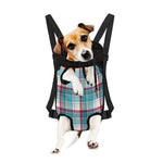 Blue And Red Madras Pattern Print Pet Carrier Backpack