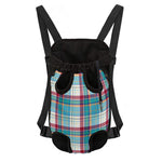Blue And Red Madras Pattern Print Pet Carrier Backpack