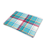 Blue And Red Madras Pattern Print Pet Cooling Mat Cover