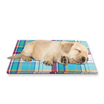 Blue And Red Madras Pattern Print Pet Cooling Mat Cover