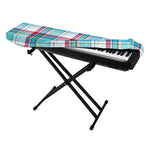 Blue And Red Madras Pattern Print Piano Keyboard Cover