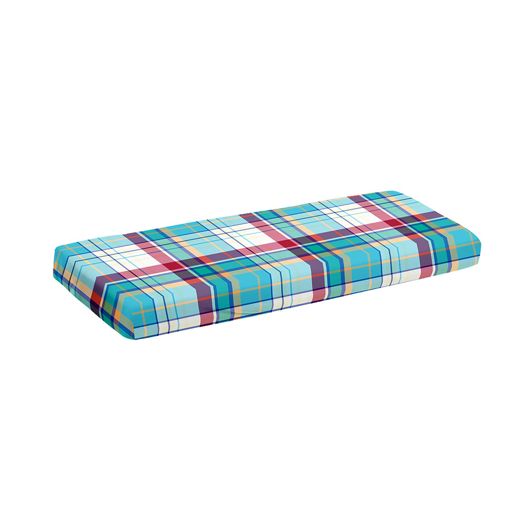 Blue And Red Madras Pattern Print Piano Keyboard Cover