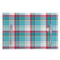 Blue And Red Madras Pattern Print Placemat