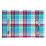 Blue And Red Madras Pattern Print Placemat