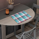 Blue And Red Madras Pattern Print Placemat