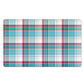Blue And Red Madras Pattern Print Polyester Doormat
