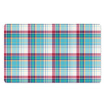 Blue And Red Madras Pattern Print Polyester Doormat