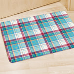 Blue And Red Madras Pattern Print Polyester Doormat