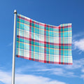 Blue And Red Madras Pattern Print Polyester Flag