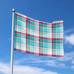 Blue And Red Madras Pattern Print Polyester Flag