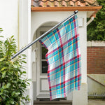 Blue And Red Madras Pattern Print Polyester Flag