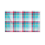 Blue And Red Madras Pattern Print Polyester Flag