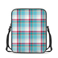 Blue And Red Madras Pattern Print Rectangular Crossbody Bag