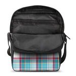 Blue And Red Madras Pattern Print Rectangular Crossbody Bag