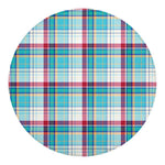 Blue And Red Madras Pattern Print Round Blanket