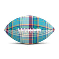 Blue And Red Madras Pattern Print Rugby Ball