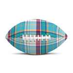 Blue And Red Madras Pattern Print Rugby Ball