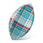 Blue And Red Madras Pattern Print Rugby Ball