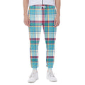 Blue And Red Madras Pattern Print Joggers